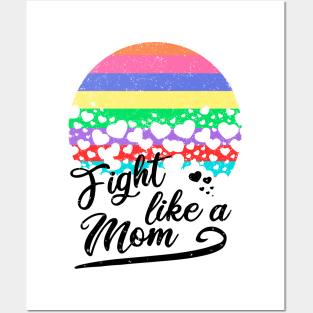 Fight like a mom/ light background Posters and Art